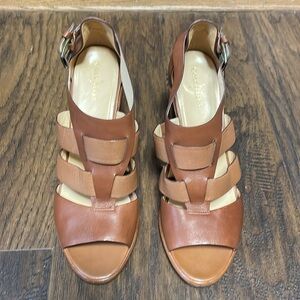 Cole Haan | Strappy high-heel gladiator sandals two tone brown leather Size 9B